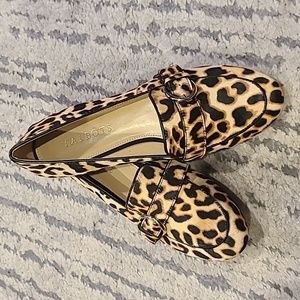 NEW Talbots Leopard Print 100% calf Hair upper Loafer / flats